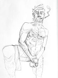 beard dilf gaucho_enjoyer gay hair hairy hairy_arms hairy_chest hairy_legs hairy_male male male_only mature mature_male moustache muscular muscular_male nude nude_male original original_character penis solo traditional_media_(artwork) yaoi