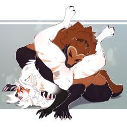 2025 ambiguous_gender anthro areola blush breast_grab breasts brown_body brown_fur canid canine claws closed_eyes collar collar_only cunnilingus digital_media_(artwork) duo female finger_claws fox fur gloves_(marking) gulonine hair hand_on_breast hi_res letsdrawcats looking_pleasured mammal markings mustelid musteline neck_tuft nonbinary_(lore) nude nude_anthro open_mouth oral pawpads sex size_difference smaller_female tail teeth toe_claws tremble_lines tuft vaginal_penetration white_body white_fur white_hair wolverine