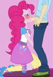 ai_generated blowjob blush equestria_girls human_male kneeling my_little_pony pink_hair pinkie_pie_(mlp)