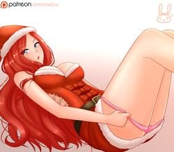 2017 breasts candy_cane_miss_fortune christmas cleavage female female_only league_of_legends lewdlux looking_at_viewer riot_games sarah_fortune snowdown_series snowdown_showdown_series solo