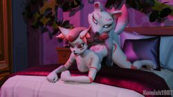 16:9 2_tails anthro bed blender_(artwork) breasts canid canine digital_media_(artwork) duo epic_games female female_on_feral feral fist fortnite fox furniture hair hi_res kimiko_five-tails kitsune_(fortnite) komish1987 male male/female mammal markings multi_tail nude open_mouth paws ponytail pulling_hair red_hair tail touching_hair widescreen worried zoophilia