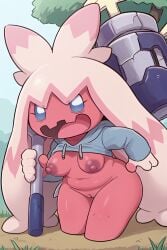 ai_generated anthro civitai female looking_at_viewer no_panties pokemon pokemon_(species) sinnerkinkdedede tinkaton topless video_games