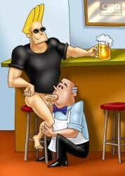 2boys beer blowjob johnny_bravo johnny_bravo_(series) justcartoondicks.com male male/male older_male pops_(johnny_bravo)