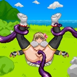 1girls animated breasts fina_(brave_exvius) final_fantasy final_fantasy_brave_exvius flower_in_hair huge_breasts imperecer legs_up o.o outdoors pixel skirt spread_legs stockings tentacle vaginal_penetration