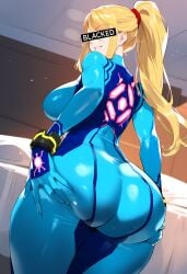 ai_generated big_ass big_breasts bimbo blacked blonde_hair fully_clothed light-skinned_female looking_back me metroid samus_aran tag thick_thighs tight_clothing