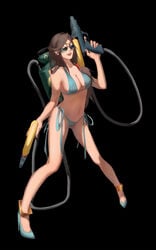 bikini cleavage female female_only high_heels human skye_(vainglory) solo sunglasses vainglory water_gun