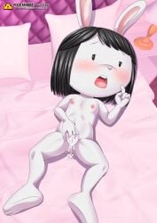 1girls anthro bbmbbf black_hair blush breasts cub cum cum_in_pussy elinor_rabbit elinor_wonders_why female female_only gold_level lagomorph masturbation nipples nude open_mouth palcomix pietros_secret_club pussy rabbit small_breasts solo teeth tongue young