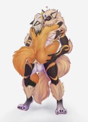 anal anal_sex animal_genitalia animal_penis anthro arcanine ass athletic athletic_anthro athletic_male balls beozar big_breasts breasts canid canine digital_media_(artwork) digitigrade duo erection feet fingers fox fur furgonomics furry-specific_piercing gay generation_1_pokemon genital_piercing genitals hand_on_butt hi_res hug huge_breasts male male/male male_penetrated male_penetrating male_penetrating_male mammal nintendo nude penetration penile penile_penetration penis piercing pokemon pokemon_(species) sex sheath sheath_piercing simple_background stand_and_carry_position standing standing_sex tail toes tongue tongue_out