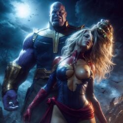 ai_generated avengers avengers:_endgame breasts captain_marvel captain_marvel_(movie) defeated_heroine lanass777 marvel marvel_comics tagme thanos