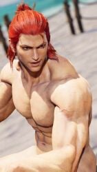 bandai_namco buff hwoarang korean male naked namco redhead six_pack smiley_face tekken_8 veins