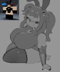 big_breasts roblox smug_face tagme unknown_character