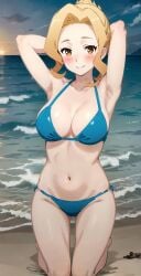 beach big_breasts bikini luna_(konosuba) sexy.ai sexy_pose