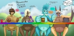 2_penises 4_fingers 4boys areolar_amelanism areolar_melanosis artist_name balls bat bat_boy bat_ears bat_nose bat_wings being_watched belly_size_difference big_balls big_belly big_hands big_nipples big_penis blonde-haired_male blonde_hair blort blue_hair bluesky_link breasts brown_eyes busty_male cheering chest_tuft chocolate_and_vanilla clouds competition conversation cow_horns cow_tail cum cum_belly cum_inflated_belly cum_on_face cup cybernetic_arm cybernetic_limb cybernetics cyborg dark-skinned_femboy dark-skinned_male dark-skinned_sissy dark-skinned_twink dark_sclera dark_skin dialogue digestion_noises diphallia diphallism drinking_contest drinking_cum drinking_cum_with_straw drinking_glass dyed_hair dylan_(shewantsthejoystick) ear_stud earrings emanata encouragement english english_dialogue femboy freckles furaffinity_link glorp gurgle_(sound_effect) hair_between_eyes hair_clip hair_over_one_eye hand_on_shoulder horizontal_diphallism huge_belly huge_breasts inflation jared_(shewantsthejoystick) large_areolae leaking_cum long_ears long_hair looking_at_another male male_only male_symbol male_with_breasts mohawk mohawk_(hairstyle) mug multi_genitalia multi_penis navel navel_pendant navel_piercing neck_fluff newgrounds_link nipple_barbell nipple_piercing nipples nude offscreen_character orange_eyes outdoor_nudity outdoors penis penis_chain penis_size_difference piercing pointing pointing_at_another pointy_ears pride_colors pride_month public public_indecency public_nudity quartet rumbling_stomach scrotum scrotum_piercing shewantsthejoystick simple_background sky slosh sloshing_belly smile speech_bubble strained_expression straw table tanned_male tanned_skin teal_body teal_fur teal_hair thick_thighs tongue_out torin_(shewantsthejoystick) turquoise_eyes two_tone_hair under_table veiny_penis watermark will_(shewantsthejoystick) yellow_fur