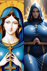 1girls 3d 3d_(artwork) ai_generated ass big_ass big_breasts breasts catholic christianity curvy_female curvy_figure female_focus gigantic_ass gigantic_breasts hi_res huge_breasts light-skinned_female looking_at_viewer pale-skinned_female pov_eye_contact solo solo_female virgin_mary