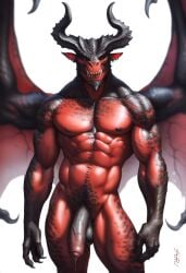 1boy 2024 abs ai_generated athletic athletic_male avaru claws demon demon_boy demon_horns demon_humanoid demon_wings fangs flaccid genitals humanoid humanoid_genitalia humanoid_penis incubus male male_focus male_only muscular muscular_male navel nipples nude pecs penis pointy_ears red_skin scales scalie scalie_humanoid solo vein veiny_penis wings