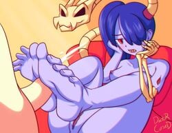 doctorcursed feet female footjob leviathan_(skullgirls) skullgirls squigly toes