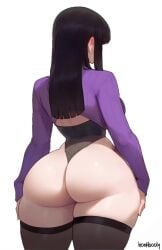 ai_generated animated ass back_view big_ass honkibooty hyuuga_hinata motion_txt naruto stockings thick_thighs video