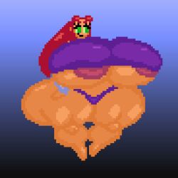 animated big_ass big_breasts huge_ass huge_breasts inclinedtrunk pixel_animation pixel_art starfire teen_titans the_inclined_trunk