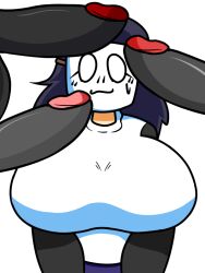 1girls 3boys 3boys1girl beat_banger big_breasts big_penis cock jp20414_(artist) jp20414_(oc) mask masked nervous surprised toriel_beat_banger