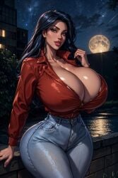 1girls ai_generated big_breasts bimbo bimbo_body bimbo_lips bythebrokenone disney elisa_maza female_only gargoyles solo solo_female tagme