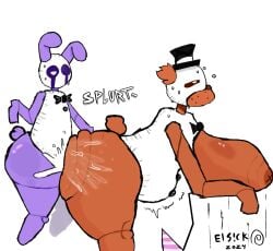 1boy 1girls artist_signature bear belly_bulge belly_inflation big_breasts big_butt bonnie_(fnaf) cum_inside cumming_inside cumming_while_penetrated cumming_while_penetrating el_sick fat_ass female femboy femboy_on_female five_nights_at_freddy's five_nights_at_freddy's_2 fnaf fnaf2 freddy_(fnaf) furry furry_female furry_only male paper_pals paperpals sex_from_behind sweating tagme tagme_(artist) x_nipples