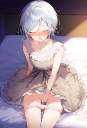 1girls ai_generated bed bedroom blush blush breasts breasts breasts closed_eyes clothed clothing cum female female_focus female_only fingering fingering_pussy fingering_self fingering_under_clothes gray_hair high_resolution highres hinomori_shiho masturbating masturbation naked on_bed open_mouth panties panties_around_legs panties_down panties_removed partially_clothed partially_clothed_female partially_nude partially_undressed project_sekai pussy pussy_ejaculation pussy_juice pussy_juice_drip sitting sitting_on_bed small_breasts solo solo_female solo_focus squirting thighs underwear vaginal_insertion vaginal_penetration vaginal_penetration wet wet_pussy