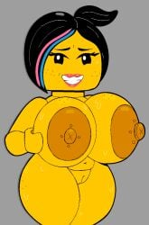 1girls 2d areolae big_areola big_breasts big_thighs breasts busty color female female_only freckles freckles_on_ass freckles_on_face full_color giant_breasts huge_areolae huge_breasts lego lego_anatomy nervous_smile nipples no_artist_signature no_source nude nude_female pussy self_upload simple_background solo solo_female sweat sweating the_lego_movie thick_thighs vagina voluptuous voluptuous_female weird00d wyldstyle yellow_body