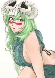 backless_outfit bleach breasts female green_eyes green_hair large_breasts long_hair nelliel_tu_odelschwanck sideboob solo