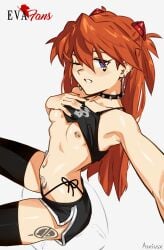 1girl 1girls aseiusx asuka_langley_sohryu black_nails boobs_out breasts breasts_out dildo_sitting earrings female female_only girls goth goth_asuka goth_girl marking_below_eyes nail_polish neon_genesis_evangelion orange_hair pierced_ears pierced_nipples red_hair selfie sitting solo_female spiked_collar tank_top_lift tattoos thong_straps vhfd white_background