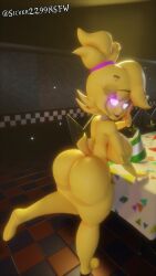 1girls 3d 3d_(artwork) ass barefoot big_ass big_breasts breasts cally3d chica_(cally3d) chica_(fnaf) chiku chiku_(cryptia) clazzey completely_nude completely_nude_female cryptiacurves fazclaire's_nightclub female female_only five_nights_at_freddy's fredina's_nightclub full_body indoors naked naked_female nude nude_female open_mouth open_smile silver2299 smile solo solo_female table