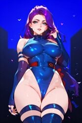 ai_generated elbow_gloves leotard long_hair marvel marvel_comics night psylocke purple_hair thighhighs x-men