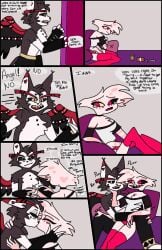 ai_generated angel_dust_(hazbin_hotel) anthro arachnid arthropod catboy comic demon felid feline furry hazbin_hotel humanoid husk_(hazbin_hotel) mammal penis spider tagme