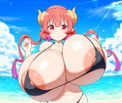 ai_generated huge_breasts ilulu ilulu_(dragon_maid) ilulu_(maidragon) miss_kobayashi's_dragon_maid