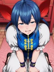 1girls ai_generated blue_eyes blue_hair clothed clothed_female clothed_sex cum cum_drip cum_in_mouth fatal_fury fatal_fury:_city_of_the_wolves female garou:_mark_of_the_wolves hotaru_futaba king_of_fighters kof light-skinned_female light_skin looking_at_viewer on_knees pleasure_face snk tagme twintails