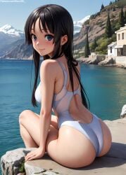 1girls 2d ai_generated ass athletic athletic_female back bare_shoulders belly black_hair blue_eyes blush chest cleavage curvy curvy_figure cute cute_face detailed eyelashes eyeshadow female female_only fit fit_female focus high_quality hime_cut k-on! legs leotard light-skinned_female light_skin lips lipstick long_hair looking_at_viewer makeup mascara mature medium_breasts midriff mio_akiyama_(k-on!) naked navel nero100 one-piece_swimsuit pale-skinned_female pale_skin petite petite_body posing school_swimsuit seductive seductive_look sitting skin_tight smile stable_diffusion swimsuit swimwear tagme thighs young younger_female