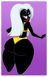 alien alien_girl big_ass big_butt bikini black_body breasts duck_dodgers huge_ass huge_butt looking_back looney_tunes martian martian_(duck_dodgers) purple_eyes queen_tyr'ahnee rougethedaisy thick_thighs warner_brothers white_hair wide_hips