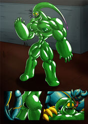 abdomen ass bulge chastity dragmon galio gargoyle gay gay_sex goo league_of_legends male muscular muscular_male nipples pecs penis riot_games transformation zac