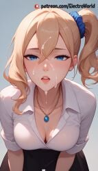 1girls ai_generated breasts bukakke electroworld female female_only hayasaka_ai human kaguya-sama_wa_kokurasetai_~tensai-tachi_no_renai_zunousen~ leaking_cum solo sperm