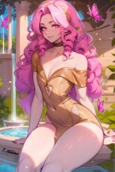 1boy abstract_background ai_generated bulge cleavage curly_hair cute darabri femboy feminine_male gay girly idolmaster logo long_hair otoko_no_ko patreon patreon_logo penis_bulge pink_eyes pink_hair thick thick_thighs trap yaoi