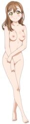 1girls 5_fingers absurd_res alpha_channel brown_hair crossed_legs female female_only human kunikida_hanamaru love_live! love_live!_sunshine!! naked nipples nude photoshop png pussy smile solo transparent_background transparent_png uncensored vector_trace yellow_eyes