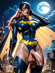 1futa abs ai_generated balls batgirl big_balls big_breasts breasts curvy dc dc_comics dickgirl futa_only futanari looking_at_viewer nsfw penis perfect_body ready_to_fuck small_waist smile solo taceee testicles