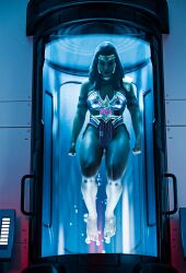 3d black_hair comatose injustice_2 sleeping solo somnophilia stasis stasis_chamber stasis_tank stasis_tube wonder_woman