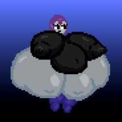 animated big_ass big_breasts huge_ass huge_breasts inclinedtrunk morbidly_obese pixel_animation pixel_art raven_(dc) teen_titans the_inclined_trunk