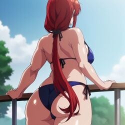 1girls ai_generated anime_style ass ass_focus ass_pov ass_view back_view big_ass bikini bikini_bottom bikini_top bubble_ass bubble_butt dat_ass day faceless_character faceless_female fat_ass female female_only from_behind huge_ass light-skinned_female light_skin long_hair low_ponytail mature mature_female mature_woman milf mother obata_natsumi outdoors pinup ponytail presenting presenting_ass railing rear_view red_hair saimin_seishidou seraphimai side-tie_bikini side-tie_bikini_bottom sky solo solo_focus standing swimsuit thick_ass thick_thighs thighs tied_hair very_long_hair viewed_from_behind