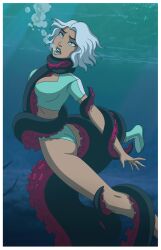 asphyxiation bubbles drowning interspecies monster monster_on_female serisabibi tagme tentacle underwater underwater_peril