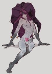 1boy absurdres aggressivedog01_(artist) bangs bell bells clawed_fingers claws cock color colored dark_feet dark_hands dark_legs dark_tip dick face_markings hat hat_only horned_humanoid horns jester jester_(the_freak_circus) jester_cap jester_hat lean_body lean_figure lean_muscle lean_muscles leaning_forward long_hair male male_only mostly_nude mostly_nude_male naked naked_male nude nude_male penis pubic_tattoo purple_eyes ribs sitting sitting_down skinny skinny_male solo solo_focus solo_male straight_hair tattoo tfc the_freak_circus thin thin_waist white_skin