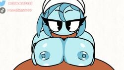 animated animation big_breasts big_nipples big_penis big_thighs blue_body blue_hair blue_skin boobjob connie_(dandy's_world) cum cum_in_mouth cum_inside dandy's_world dandys_world dark-skinned_male dark_penis dark_skin ghost ghost_girl hat nebula173928 paizufella paizuri roblox roblox_game tagme video white_hat