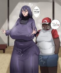 artist_request big_breasts bigger_female cameltoe hex_maniac hex_maniac_(pokemon_legends:_z-a) imminent_rape imminent_sex interracial overweight_male pokemon rape_threat taller_female ugly_bastard