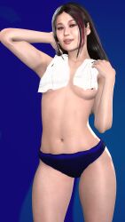 1girls 3d 3d_(artwork) 3d_model 3d_render 4k 4k_resolution 4k_uhd absurd_res absurdres after_shower asian asian_female belly belly_button black_eyebrows black_eyelashes black_hair black_hair_female blue_background blue_sports_panties braless breasts celebrity clothed_bottom_nude_top eyebrows eyelashes female female_focus female_only fingernails fingers fit fit_female half_naked half_naked_female hand_behind_head hi_res high_quality high_resolution highres implied_shower implied_workout io_shirai iyo_sky japanese japanese_female light-skinned_female light_skin long_hair long_hair_female looking_at_viewer mouth no_bra open_mouth panties pinup pinup_pose post-workout real_person red_highlights self_upload simple_background smiling smiling_at_viewer solo solo_female solo_focus sports_panties teeth teeth_showing thighs toned toned_body toned_female topless topless_female towel towel_around_neck uhd underboob underwear underwear_only video_game virt-a-mate virtamate wwe wwe_2k wwe_2k24 wwe_diva yotsuyu_simp