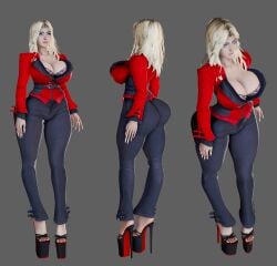 3d 3d_render bbl big_ass big_breasts bimbo blonde-haired_female blonde_female blonde_hair blue_eyes character_sheet classy classy_female cleavage fake_breasts fake_tits fat_ass high_heels ihateasuka implants makeup platform_footwear platform_heels shoulder_length_hair simple_background suit